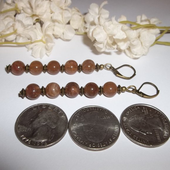 Long Boho Earring Brown & Bronze Handmade NWT 6429 - Picture 6 of 10